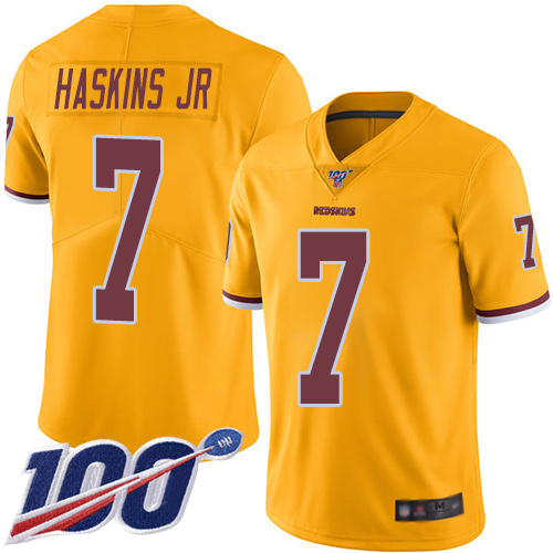 Washington Redskins Limited Gold Youth Dwayne Haskins Jersey NFL Football 7 100th Season Rush